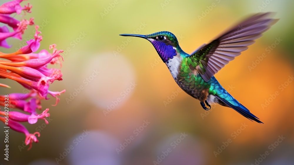 Fototapeta premium Wide-billed Hummingbird. background