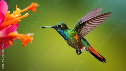 Wide-billed Hummingbird. background