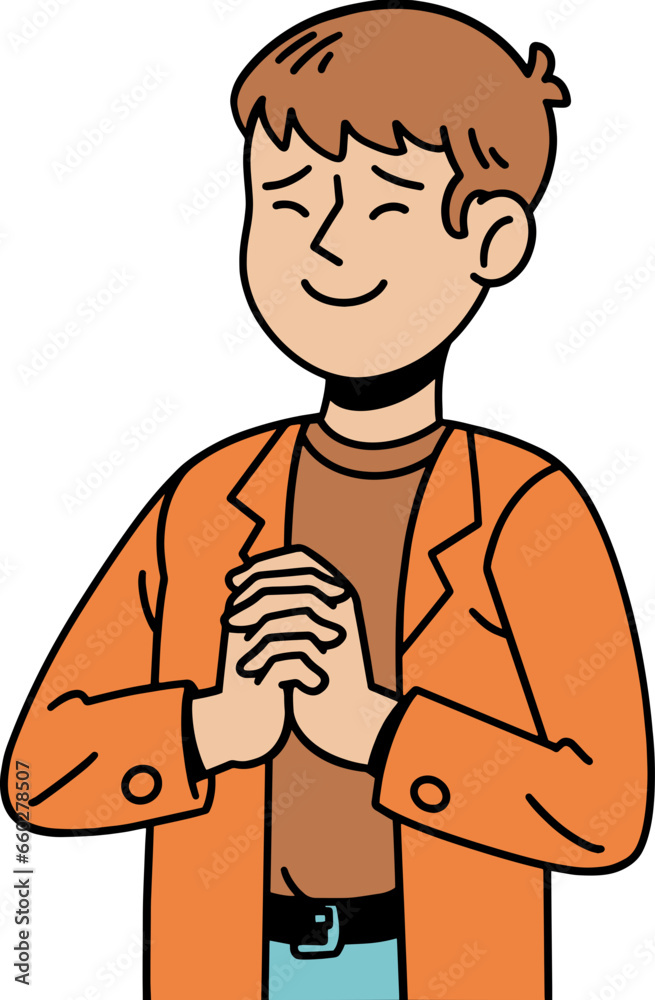 Fototapeta premium Friendly male avatar cartoon illustration