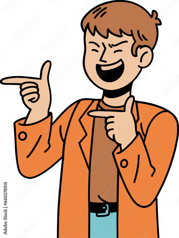 Fototapeta premium Friendly male avatar cartoon illustration