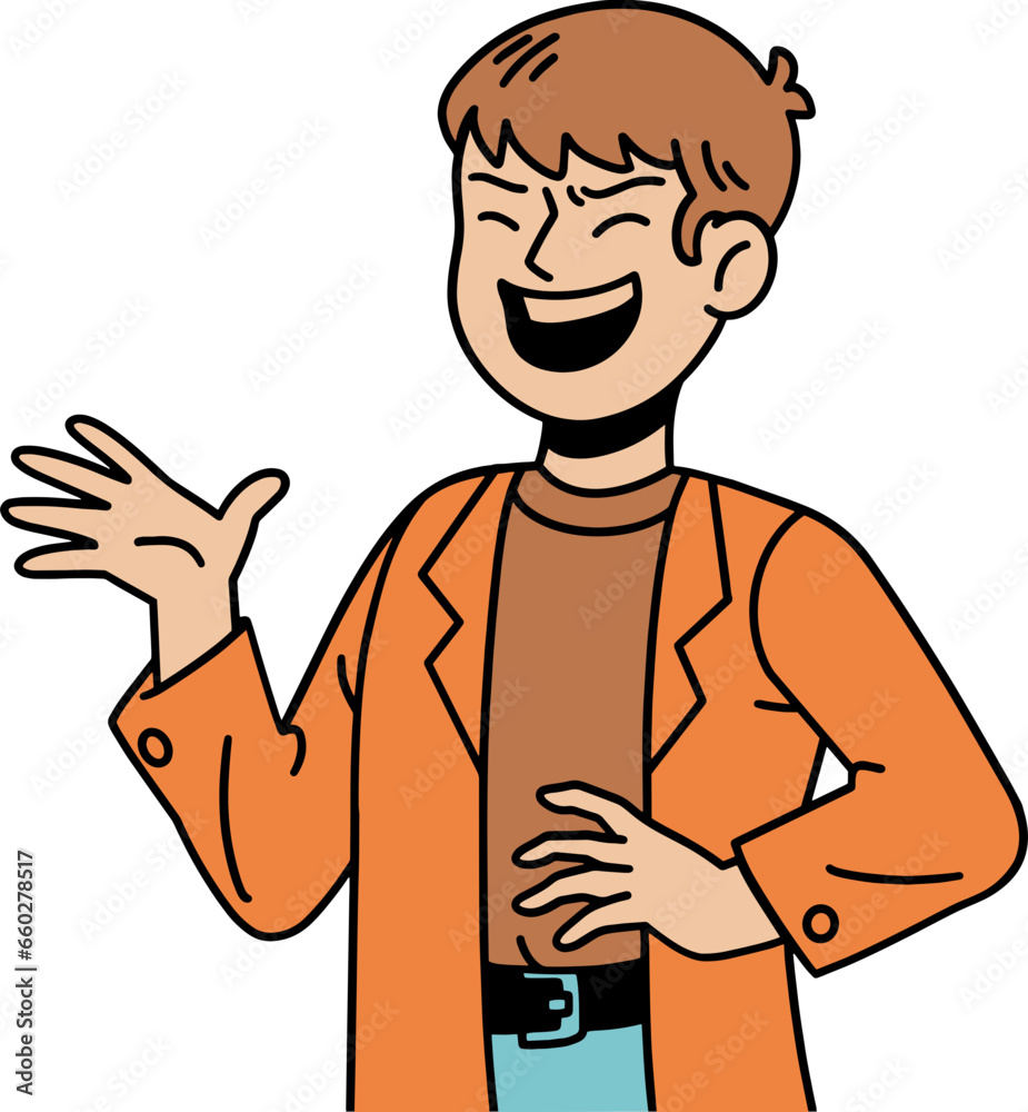 Fototapeta premium Friendly male avatar cartoon illustration