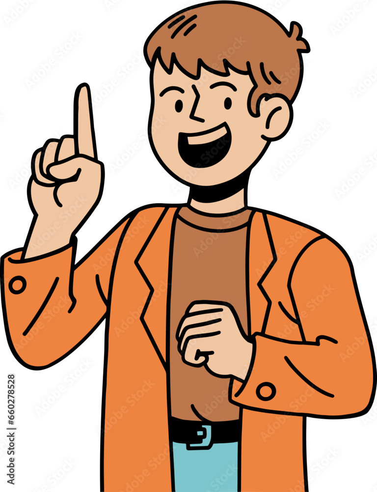 Fototapeta premium Friendly male avatar cartoon illustration