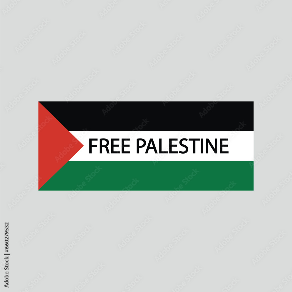 Free Palestine design with Palestine flag. Free Palestine design with Palestine flag.