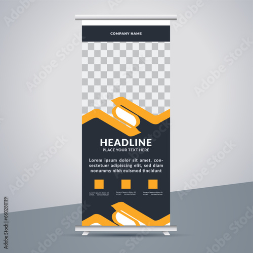 great business stand banner design with modern shape.