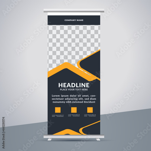 great business stand banner design with modern shape.