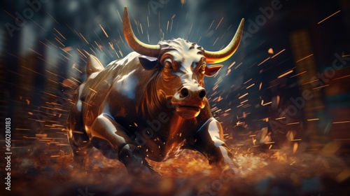 Bull market, stocks going up, green