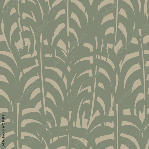 Neutral Colour Tropical Leaf Seamless Pattern Design