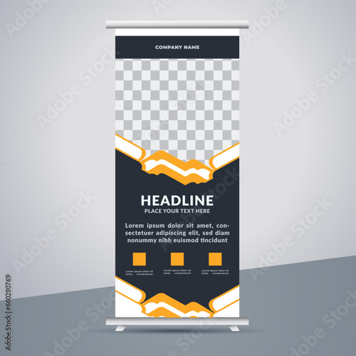 great business stand banner design with modern shape.