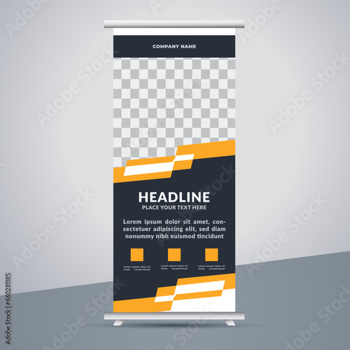great business stand banner design with modern shape.
