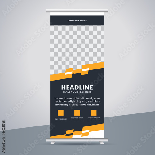 great business stand banner design with modern shape.