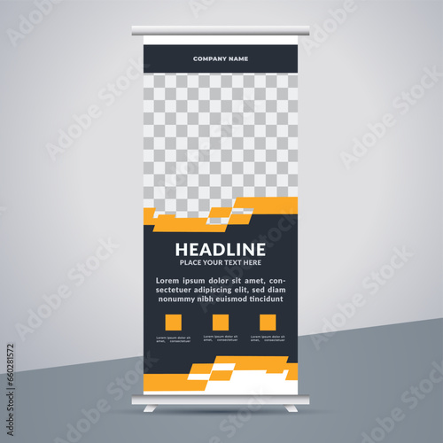 great business stand banner design with modern shape.