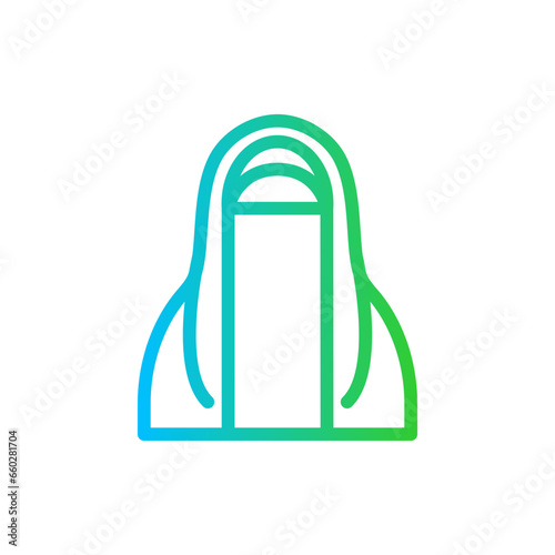 Niqab fashion muslim icon with blue and green gradient outline style. niqab, muslim, arab, hijab, saudi, religion, islamic. Vector Illustration