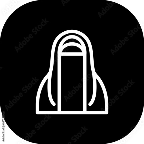 Niqab fashion muslim icon with black filled line outline style. niqab, muslim, arab, hijab, saudi, religion, islamic. Vector Illustration