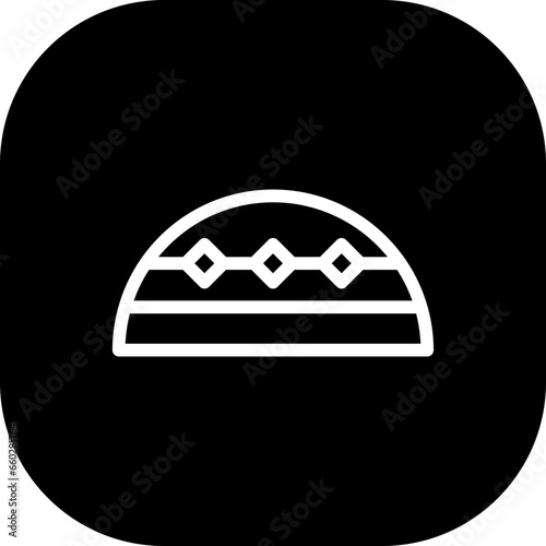 Muslim cap fashion muslim icon with black filled line outline style. muslim, cap, islamic, islam, religion, isolated, religious, . Vector Illustration