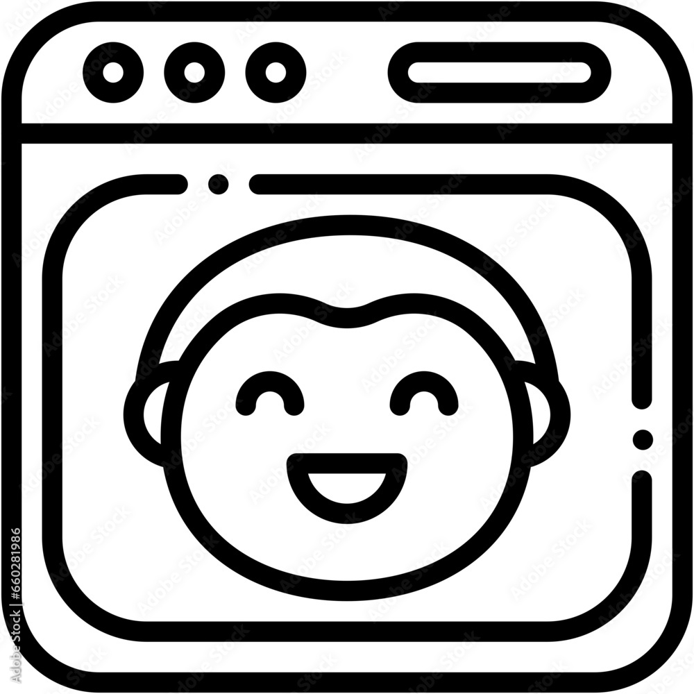 Vector Icon Video, Film, VLOG, Website, Profile, Browser