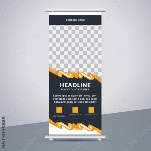 great business stand banner design with modern shape.