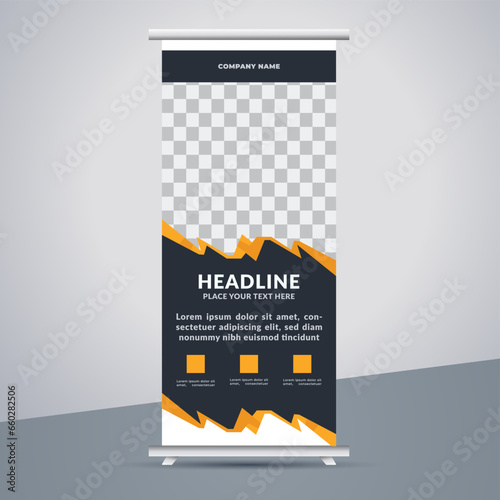 great business stand banner design with modern shape.