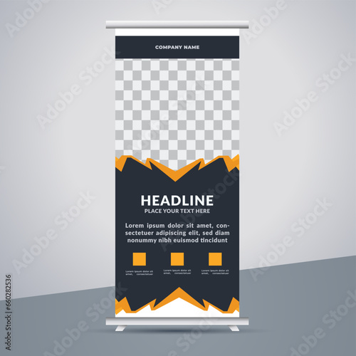 great business stand banner design with modern shape.