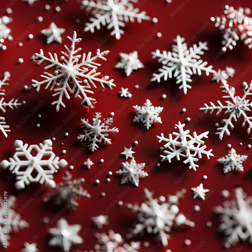 snowflakes on red background snowflakes on red background
