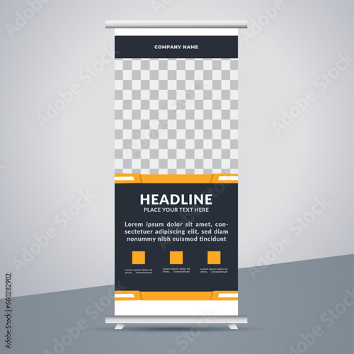 great business stand banner design with modern shape.