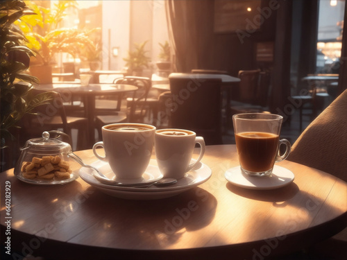 Afternoon break  relaxation  atmospheric  atmospheric cafe  cup  coffee  drink  Generative AI
