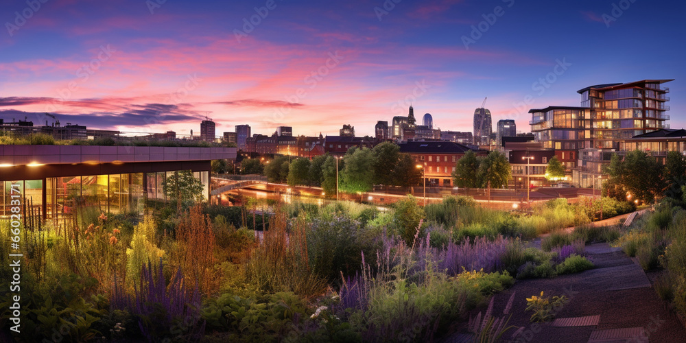 Fototapeta premium Timeless Charm: Panoramic View of a Historic European Cityscape with Cobbled Streets, Inviting Viewers on a Visual Journey through Centuries of Culture and Architecture