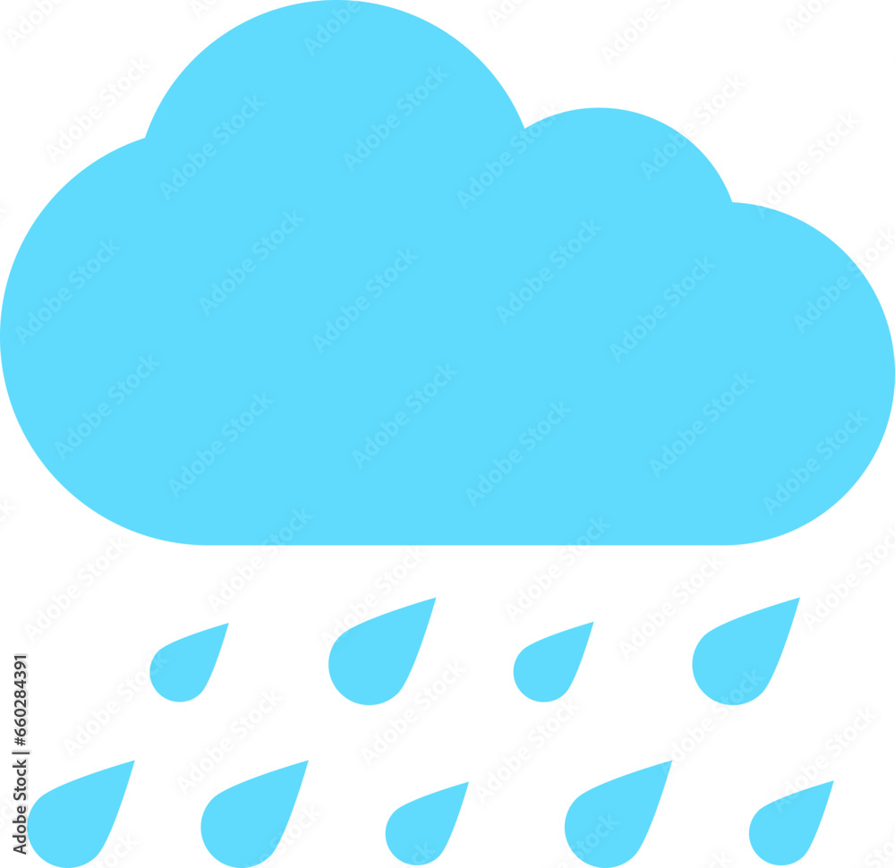 Vector Icon Rain, Weather, Water Drop, Nature, Cloud, Meteorology