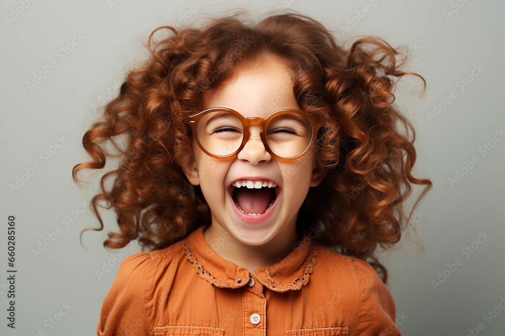 Portrait of a happy little girl wearing glasses Portrait of a happy little girl wearing glasses