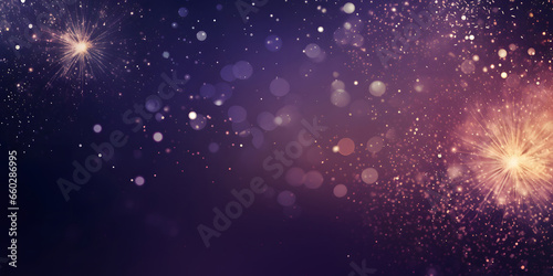 Happy New Year, Beautiful creative holiday background with fireworks and Sparkling, space for text