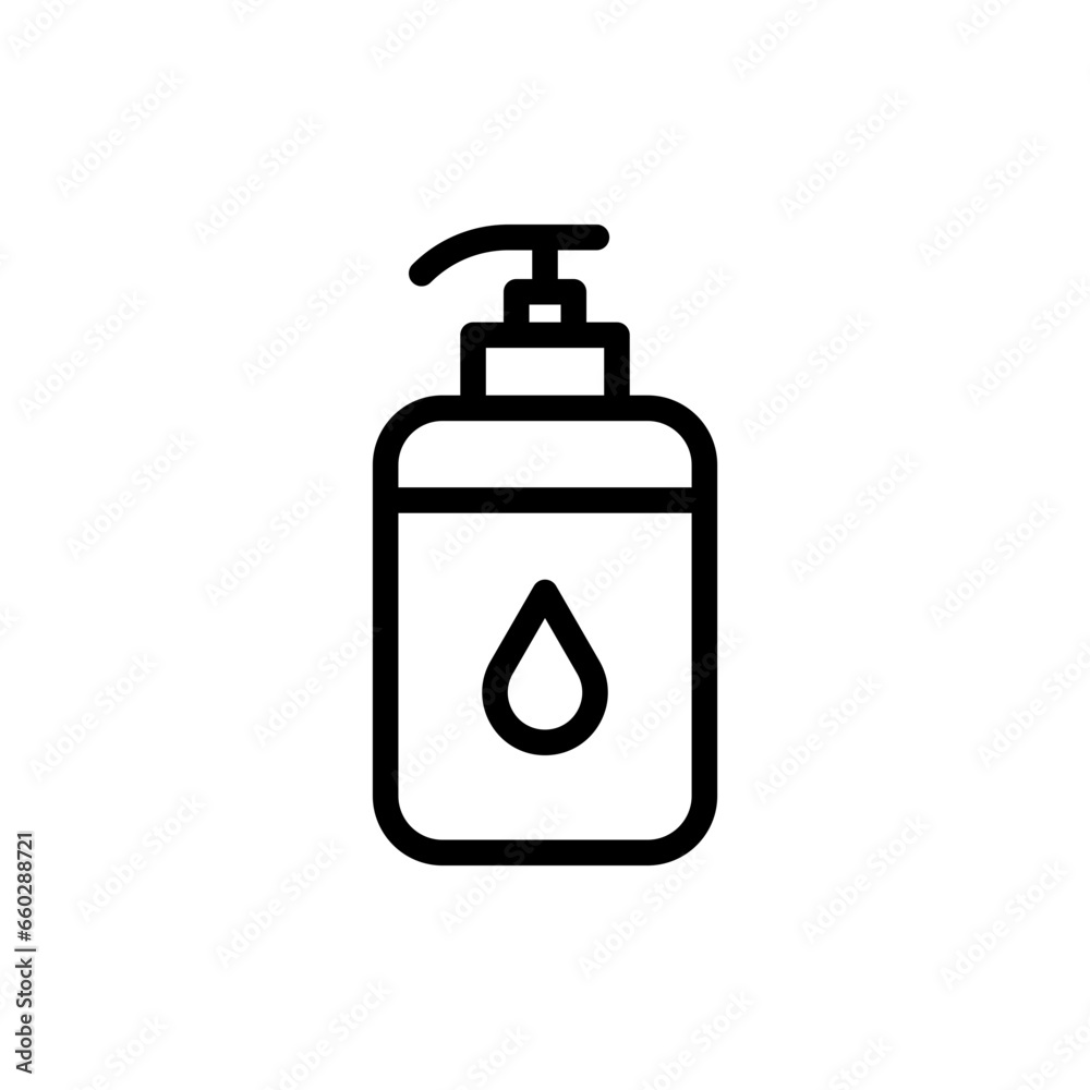 Hand soap hygiene icon with black outline style. soap, hygiene, wash, clean, health, hand, water. Vector Illustration Hand soap hygiene icon with black outline style. soap, hygiene, wash, clean, health, hand, water. Vector Illustration
