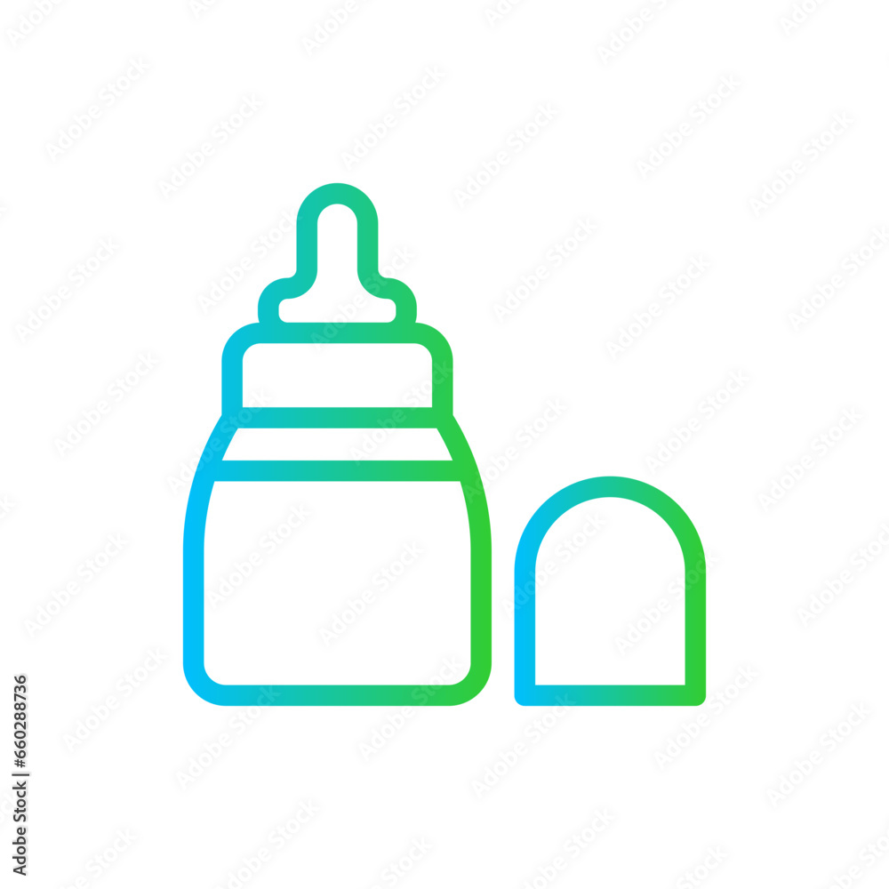 Kids bottle hygiene icon with blue and green gradient outline style. bottle, water, drink, child, kid, lifestyle, boy. Vector Illustration Kids bottle hygiene icon with blue and green gradient outline style. bottle, water, drink, child, kid, lifestyle, boy. Vector Illustration