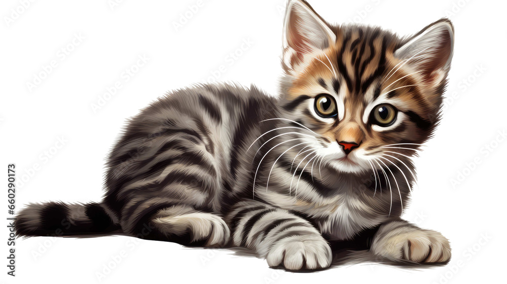 cute cat isolated on transparent background