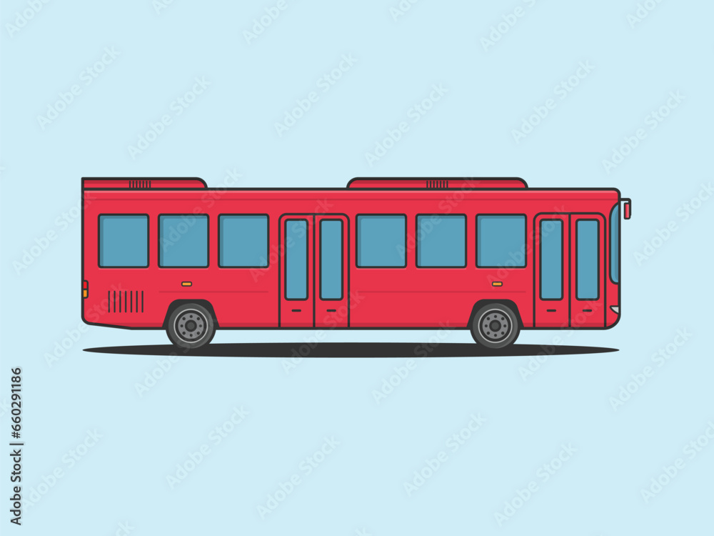 city bus minimal illustration metro bus red vector 