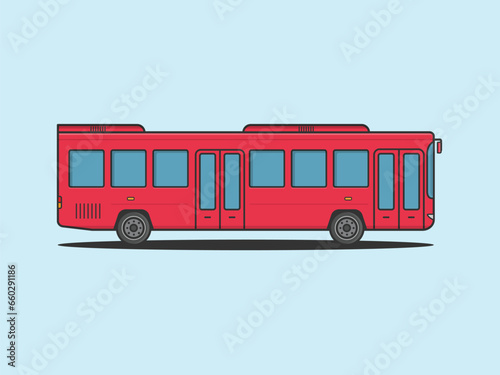 city bus minimal illustration metro bus red vector 