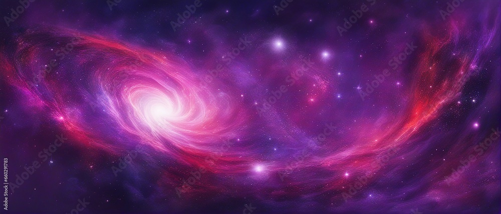 he cosmos, galaxy, purple and red