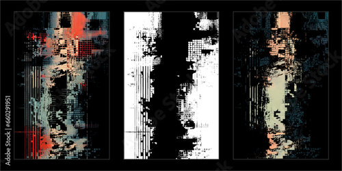 Realistic overlay of paper texture with uneven edges and scratches for the design of retro vinyl colorful smoll square album cover. texture stamps with old, grunge, grainy, vintage, worn, dust effect.