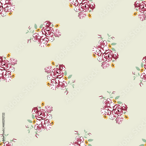 seamless small vector design pattern on yellow background