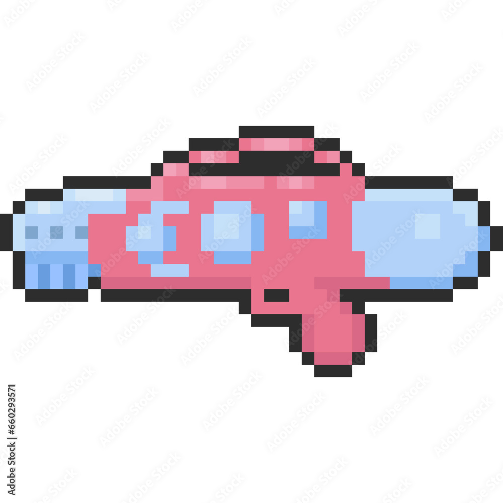 Fototapeta premium Pixel art cartoon water gun icon 2