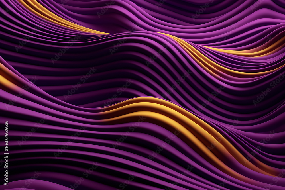 Abstract background with wavy line pattern, 3d, purple and golden , Abstract background with wavy line pattern, 3d, purple and golden ,