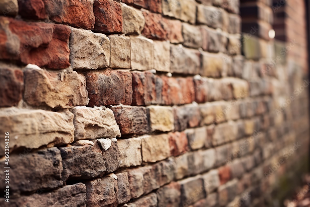 Corner of stone brick wall of building Corner of stone brick wall of building