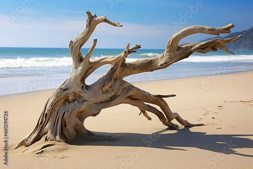 Photo of Driftwood on Sand