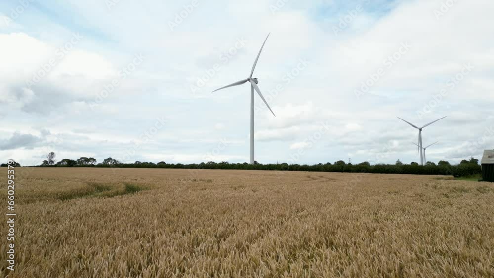 Windmills And Farmland Wheat Fields Harvested Green Energy Renewable Windmills And Farmland Wheat Fields Harvested Green Energy Renewable