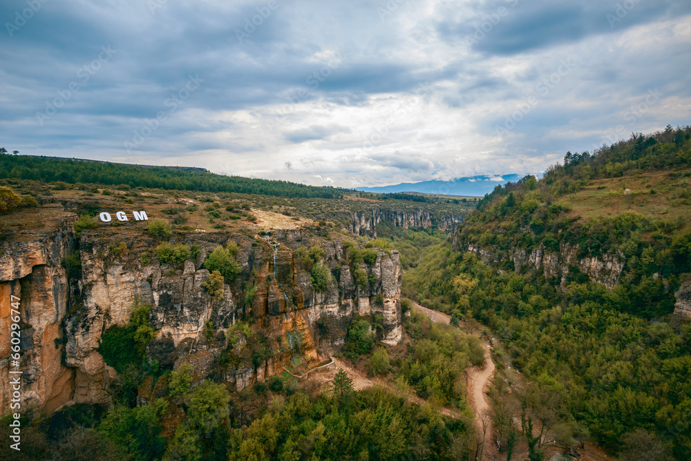 Tokatlı Canyon, Safranbolu, Karabuk with a unique view of every shade of green.