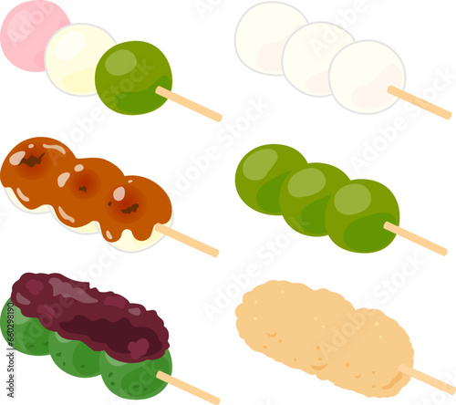 いろいろな串団子のイラストセット