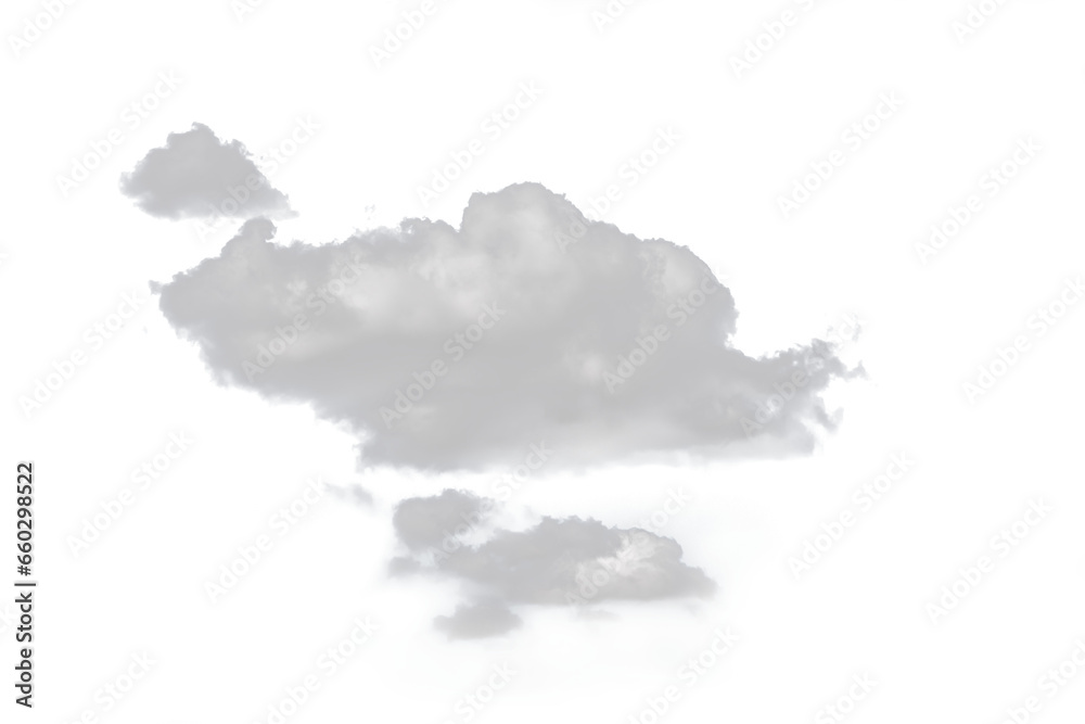 White fluffy cloud on transparent background PNG