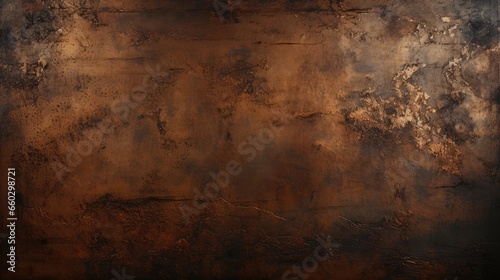 Old beige and dark brown textured metal background, Generative AI photo