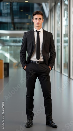 Young handsome businessman in business suit