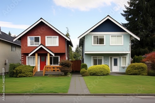 duplex house divided into two properties