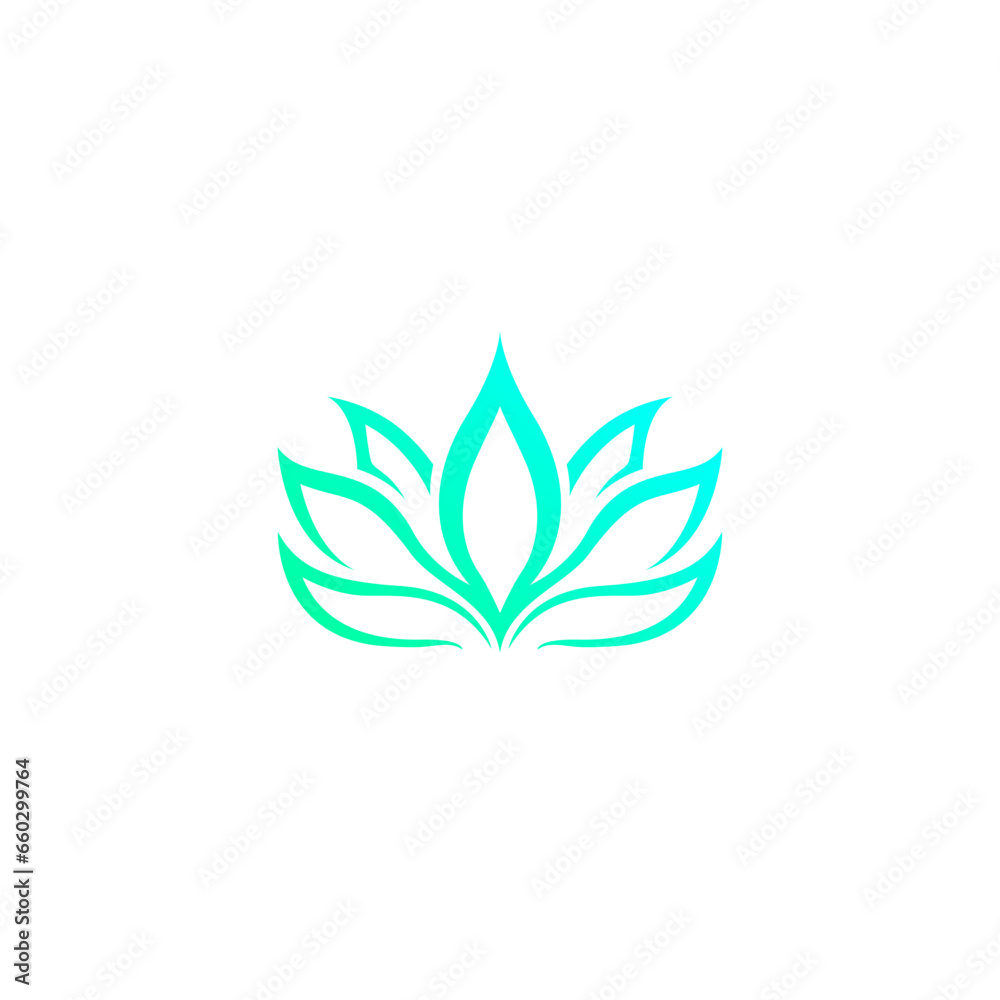 Lotus Simple Vector. Lotus Leaf Logo Design