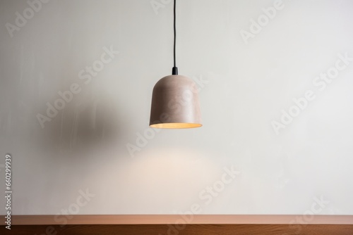 minimal pendant light fixture against a neutral wall